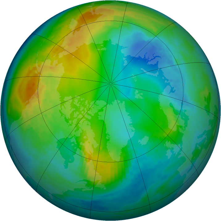 Arctic ozone map for 13 November 1981